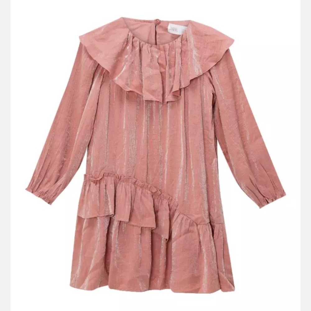 Zara ruffle shimmer dress